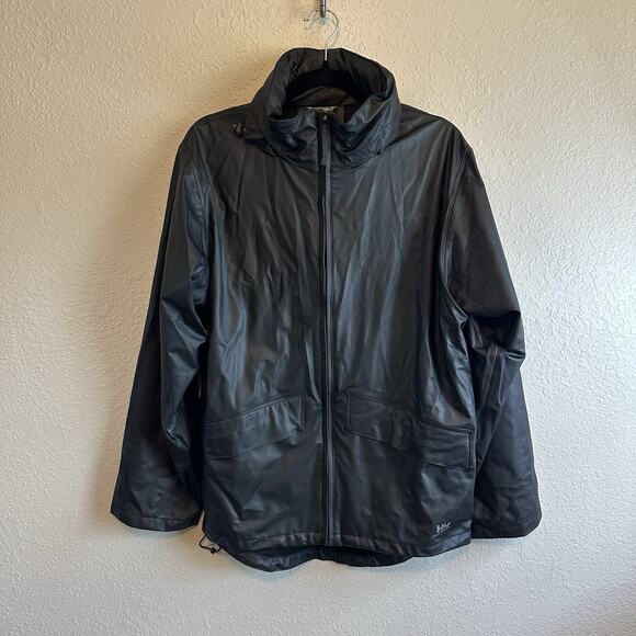 Helly Hansen Black Windbreaker Jacket Small Removable Hood Outdoors Packable - Picture 2 of 15